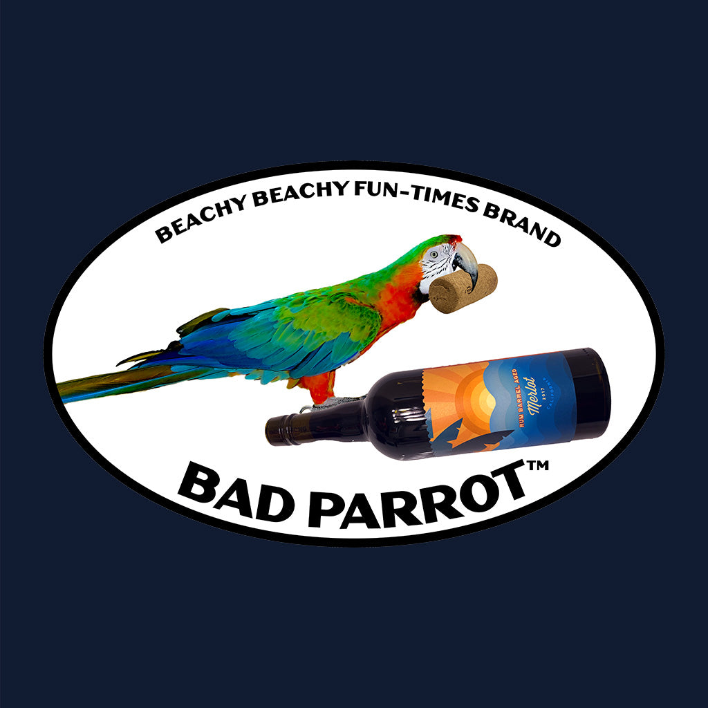 Bad Parrot with Wine Bottle Long Sleeve Tee