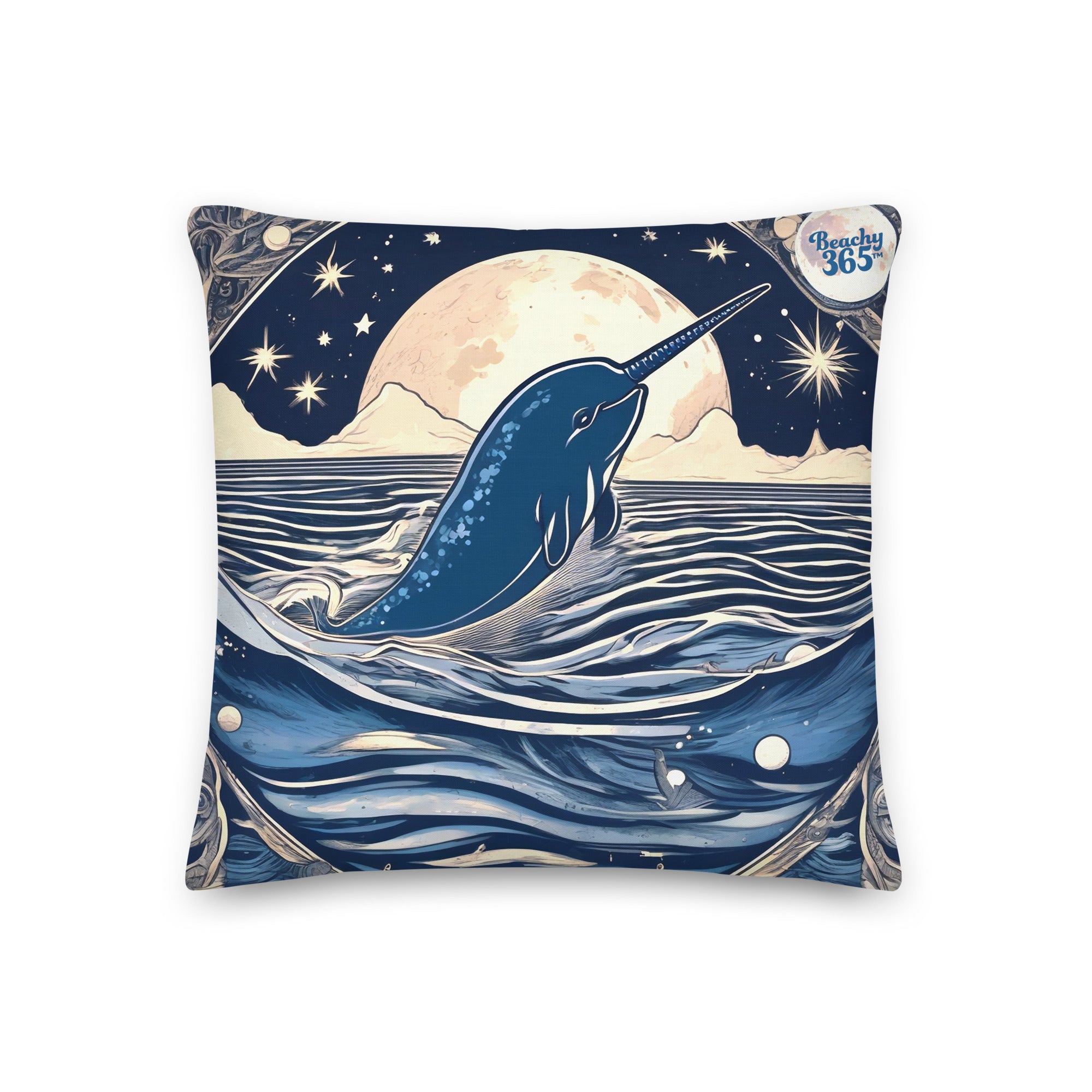 Happy Narwhal Pillow - 2-Sided Print