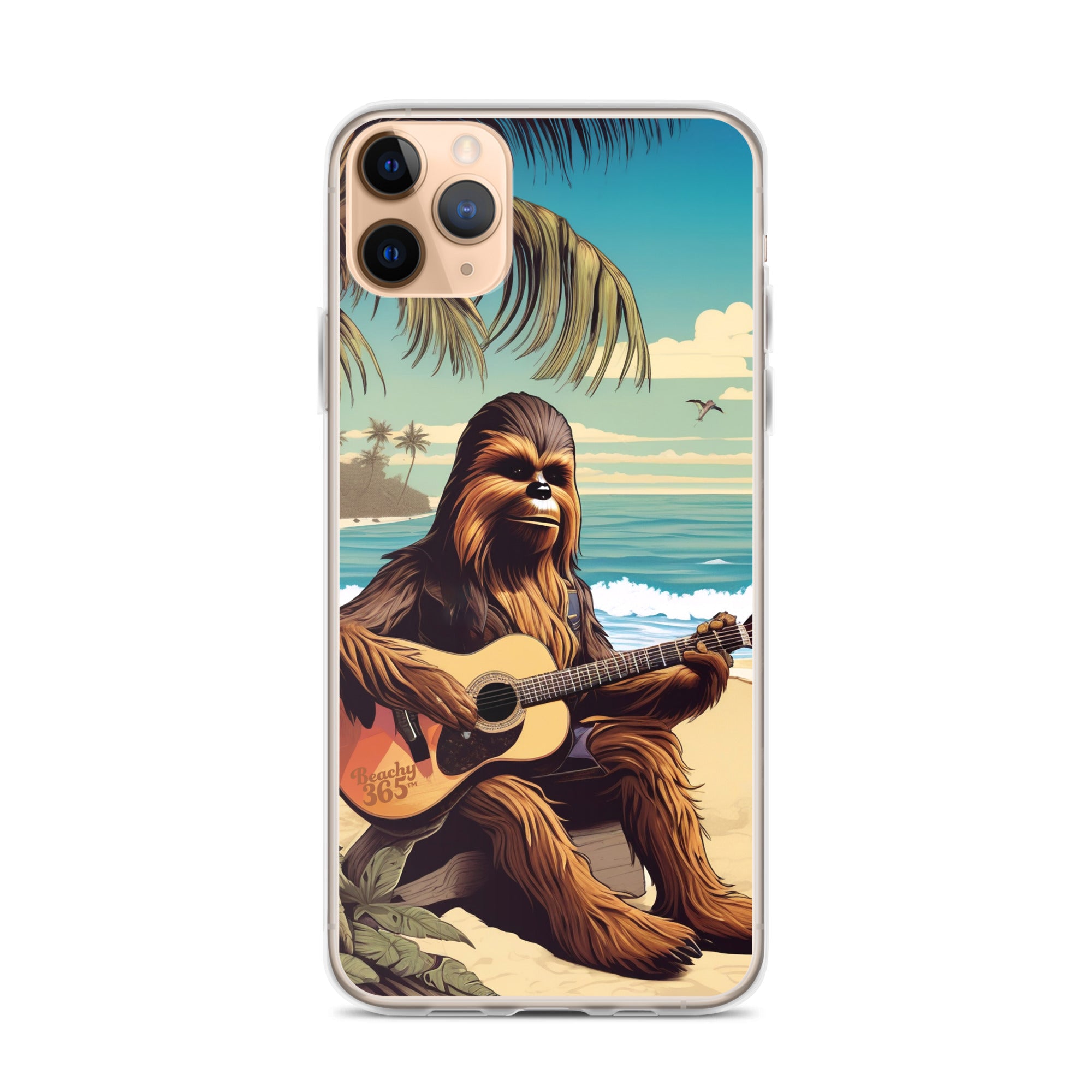 Bigfoot Playing Guitar on the Beach iPhone Case