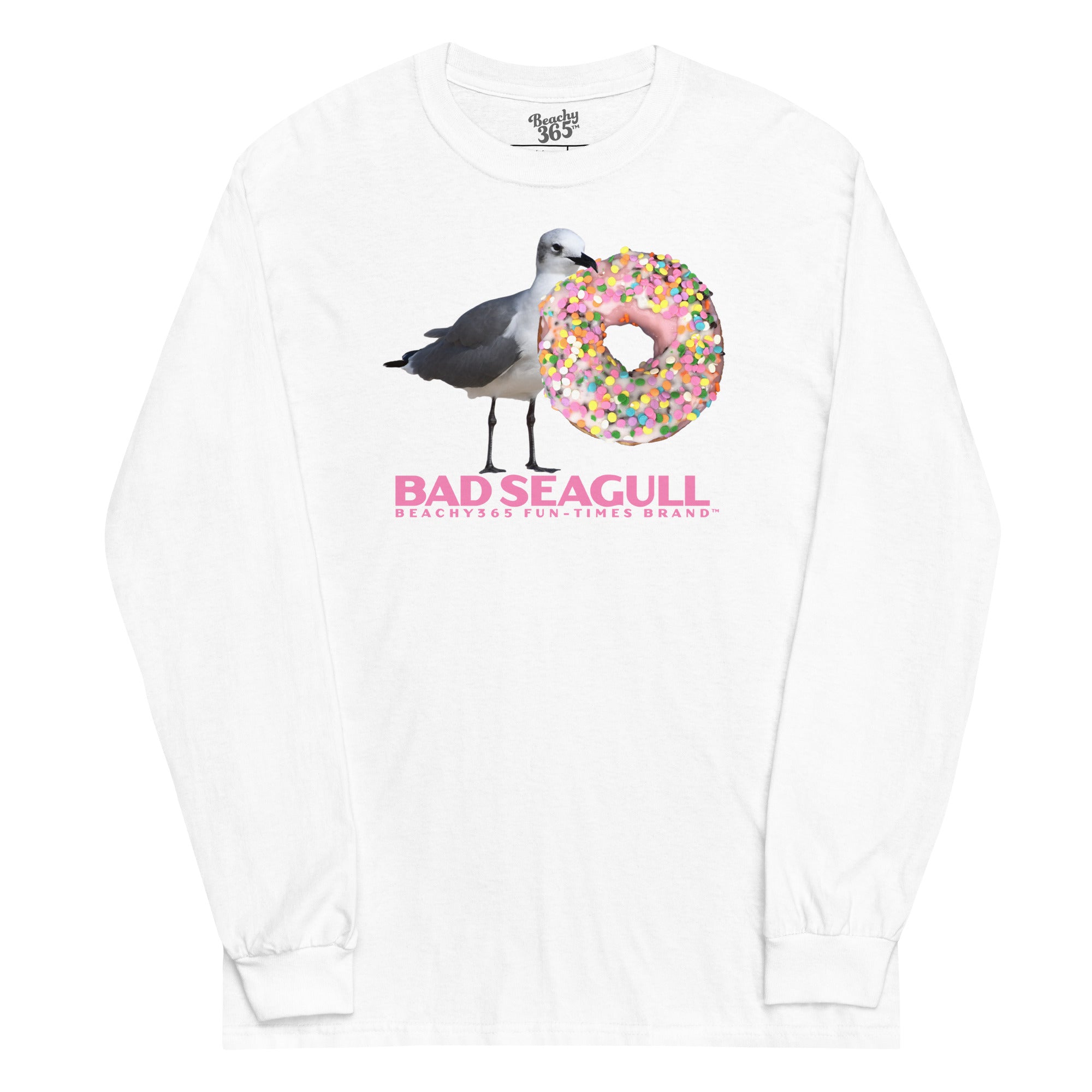 Bad Seagull Jumbo Doughnut Logo Long Sleeve Tee