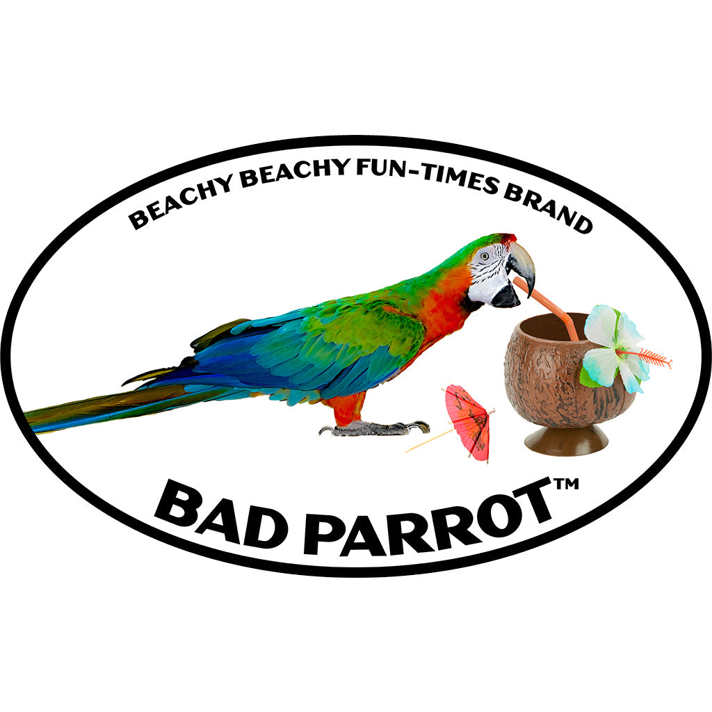 Bad Parrot with Coconut Cup Boat Drink Surf Sticker - Oval