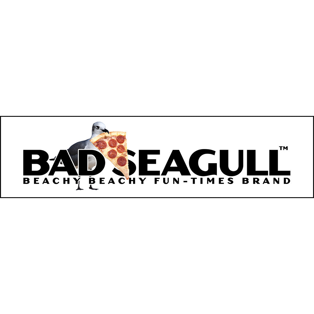 Bad Seagull Wide Pizza Logo Bumper Sticker