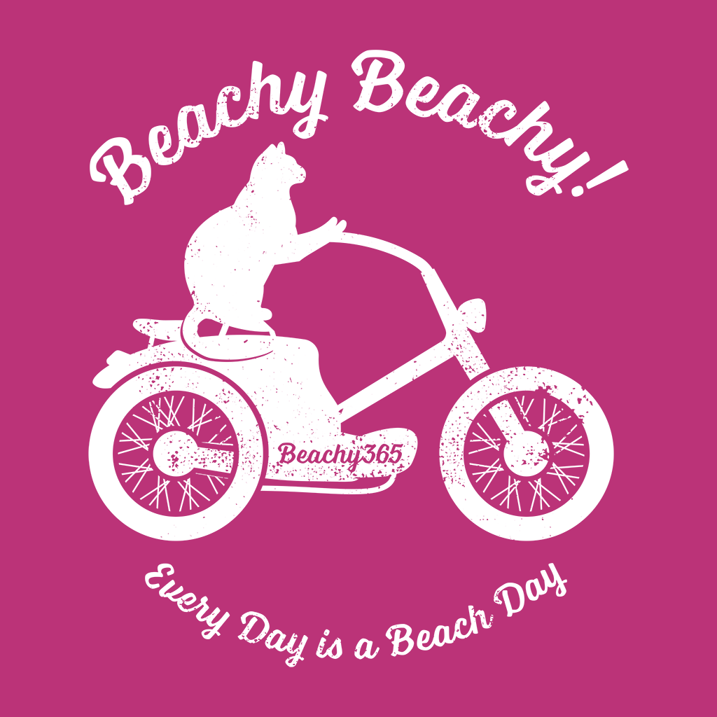 Beachy Beachy Vintage Scooter-Cat Kids Tee