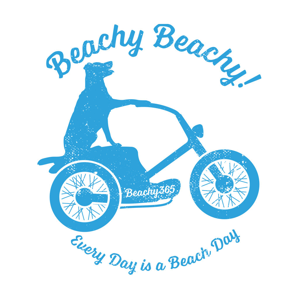 Beachy Beachy Vintage Scooter-Dog Surf Sticker - Shape Cut