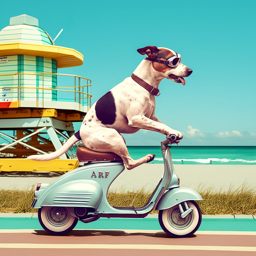 Beach Cruising Scooter Dog Comfort Colors Tee