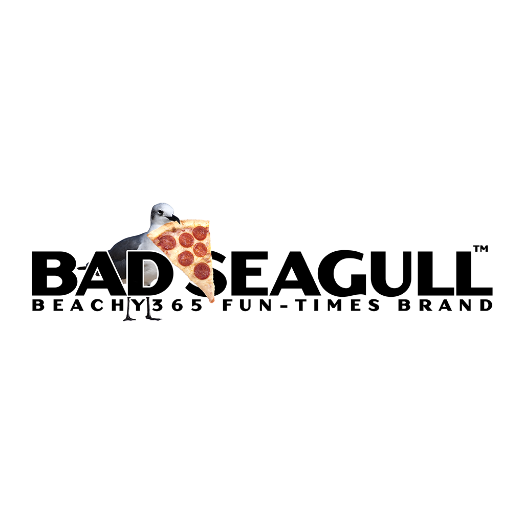 Bad Seagull Wide Pizza Logo Long Sleeve Tee