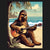 Bigfoot Playing Guitar on the Beach Long Sleeve Tee