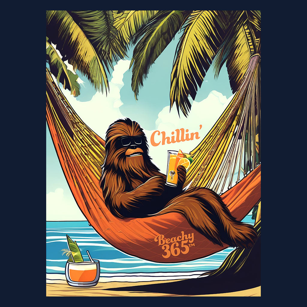 bigfoot hängematte Chillin' Bigfoot in Hammock with Tropical Drink Comfort Colors Tee Black / L