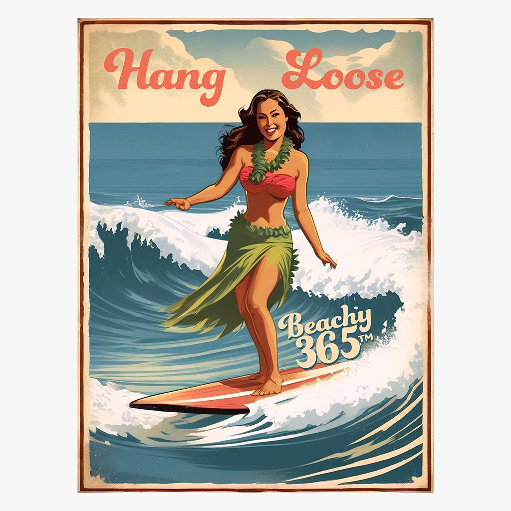 Hang Loose - Hula Surfer Lady Comfort Colors Tee