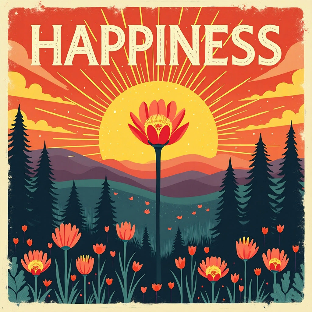 Happiness - Flower Sunrise Comfort Colors Tee