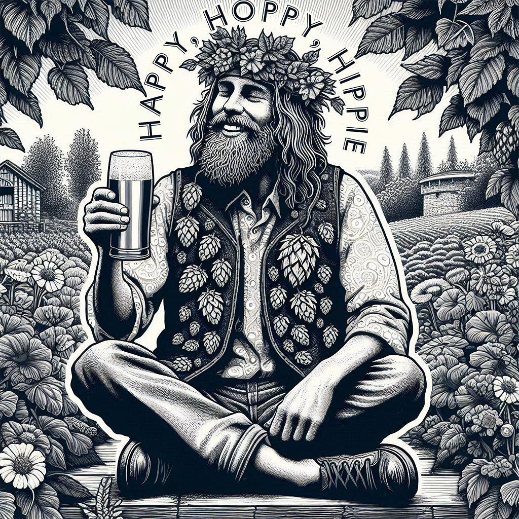 Happy Hoppy Hippie Comfort Colors Tee