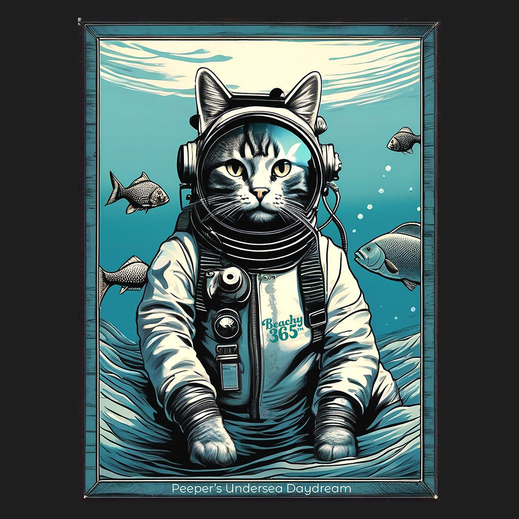 Peeper the Cat's Undersea Daydream Long Sleeve Tee
