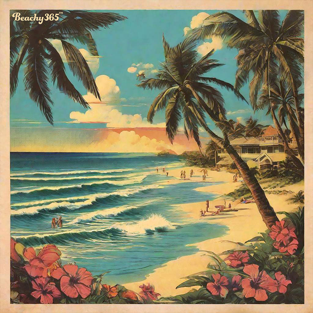 Postcard Tropical Beach Long Sleeve Tee