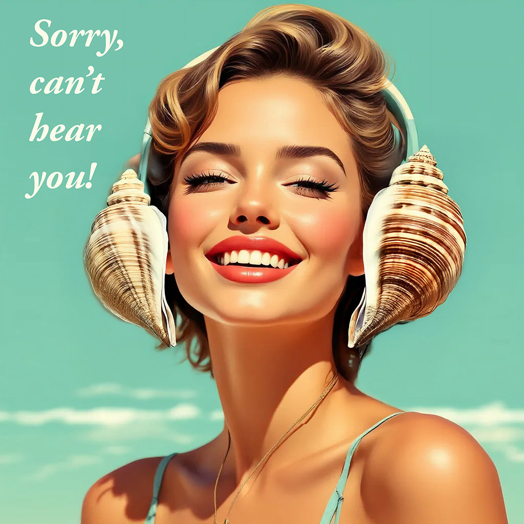 Seashell Headphone Lady Comfort Colors Tee