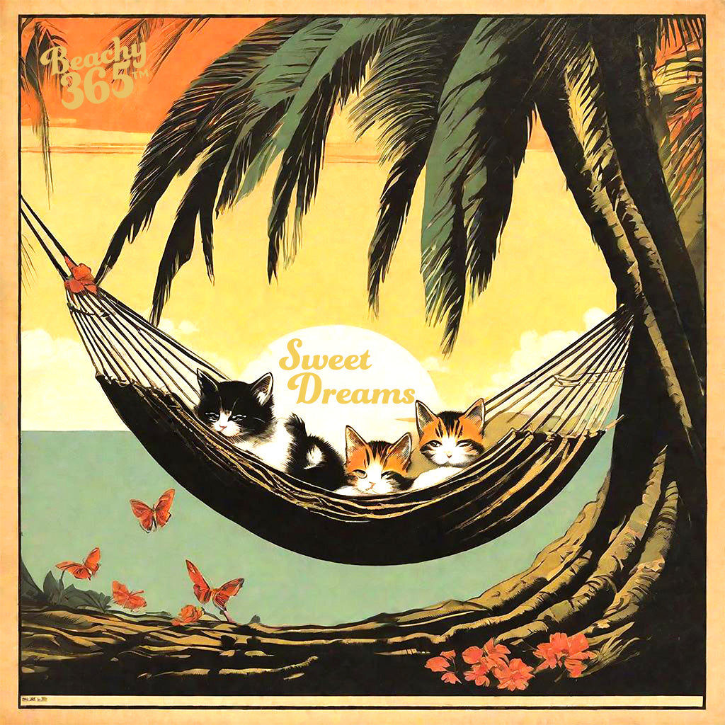 Sweet Dreams - Napping Beach Cats Comfort Colors Tee