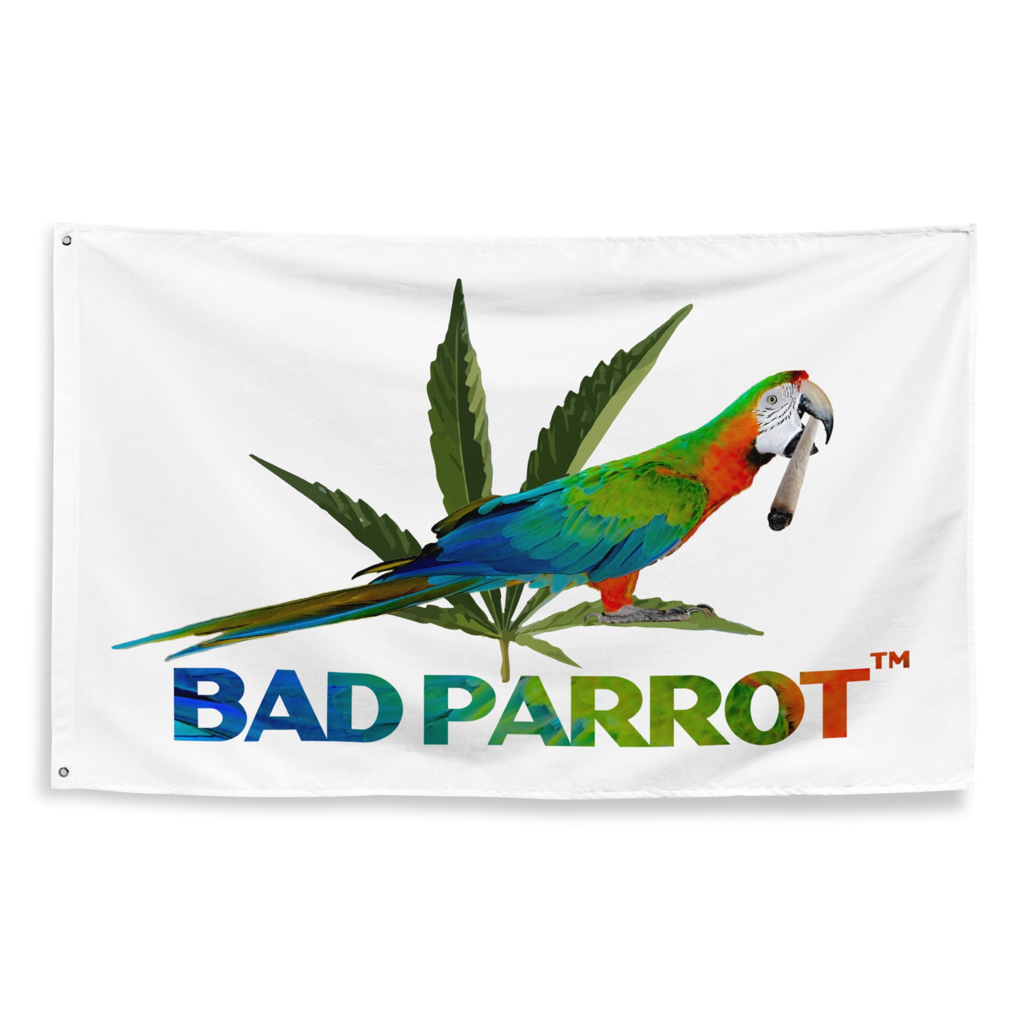 Bad Parrot Cannabis Logo Flag