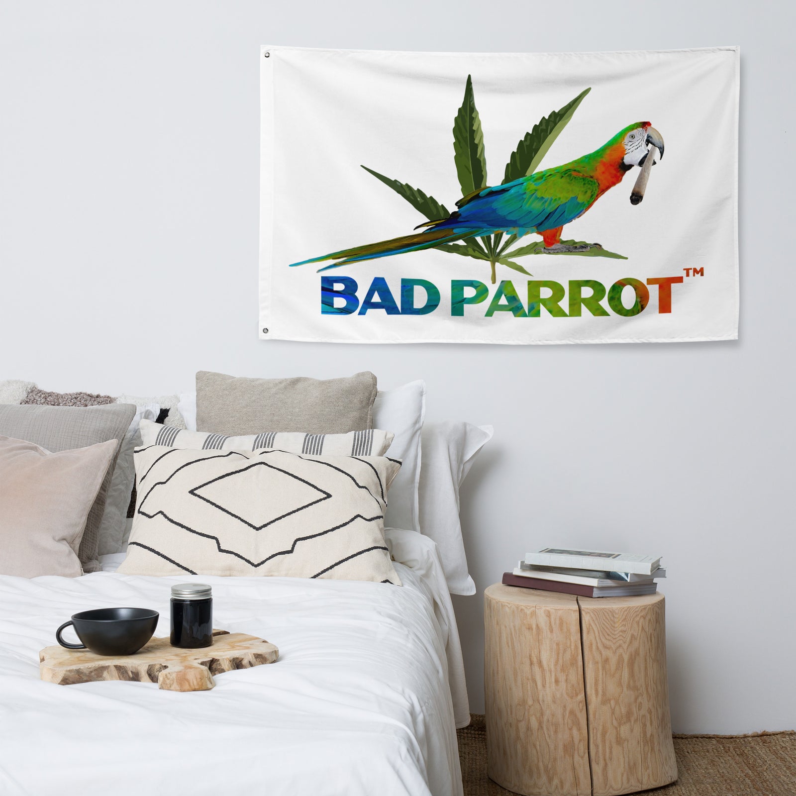 Bad Parrot Cannabis Logo Flag