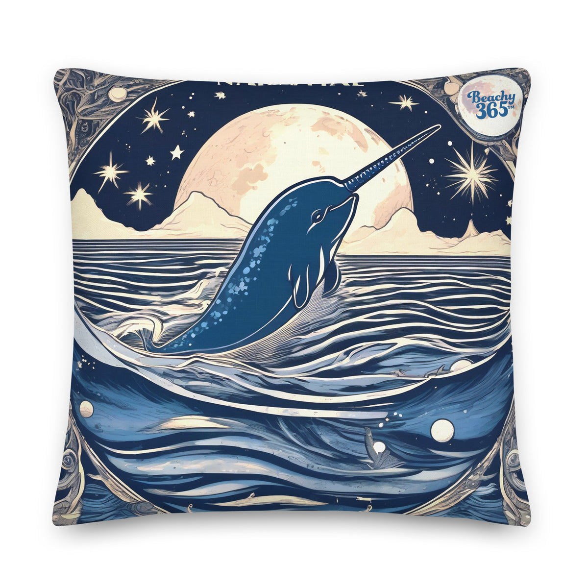 Happy Narwhal Pillow - 2-Sided Print