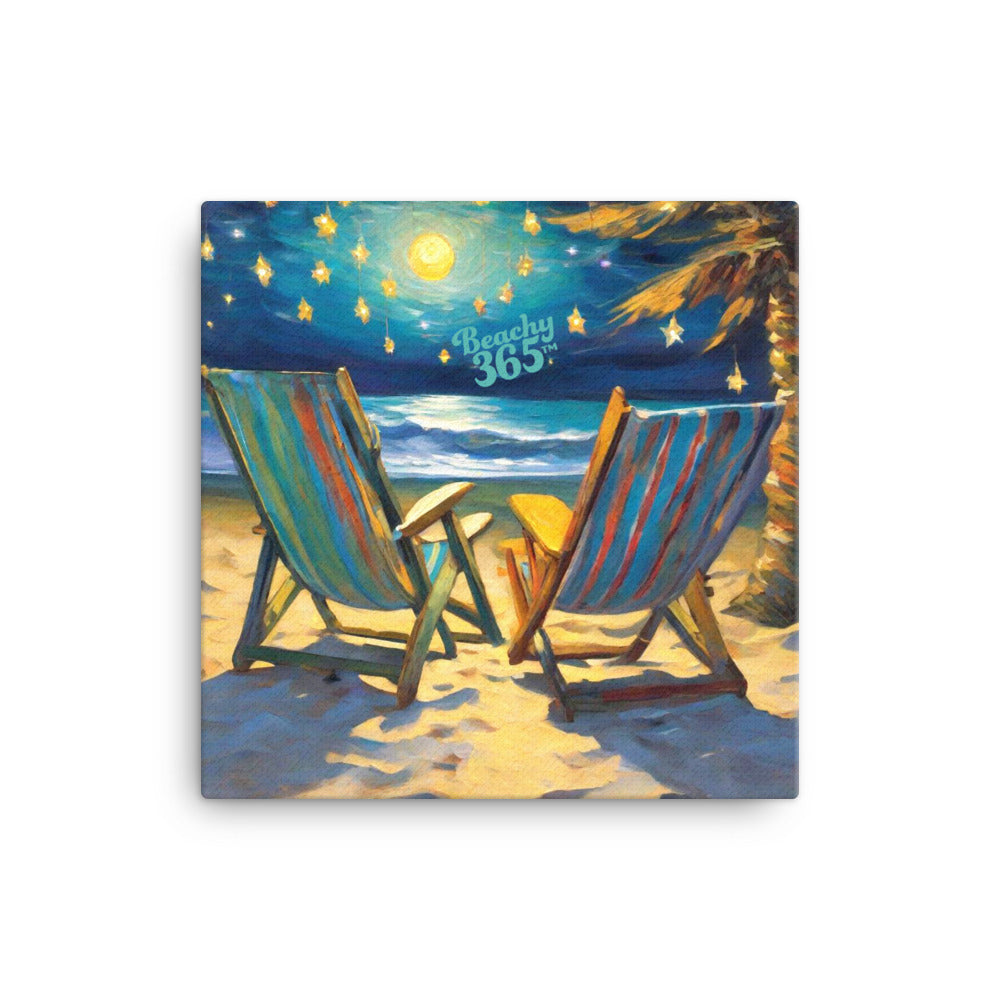 Dreamy Starlight Beach Canvas Wall Art