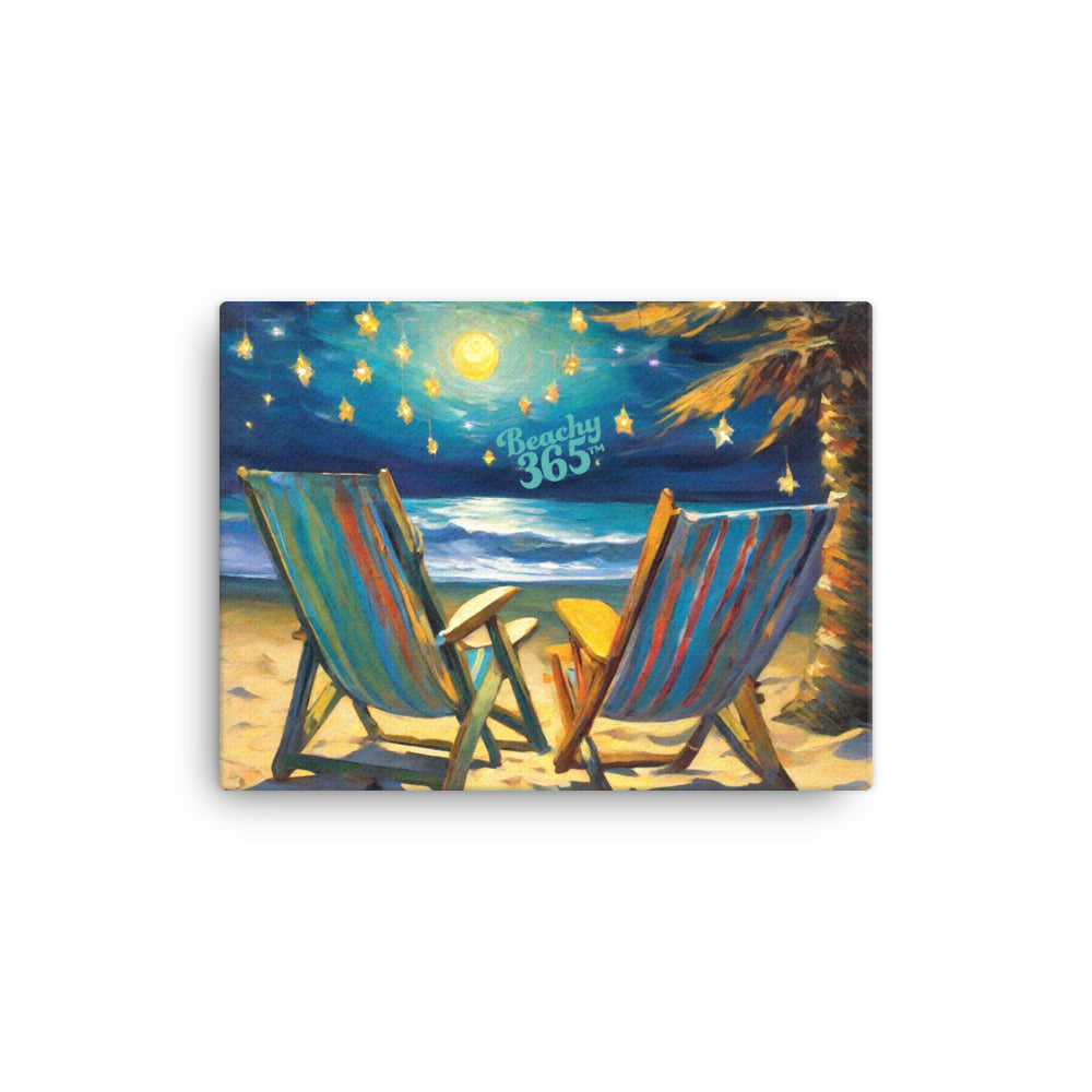 Dreamy Starlight Beach Canvas Wall Art