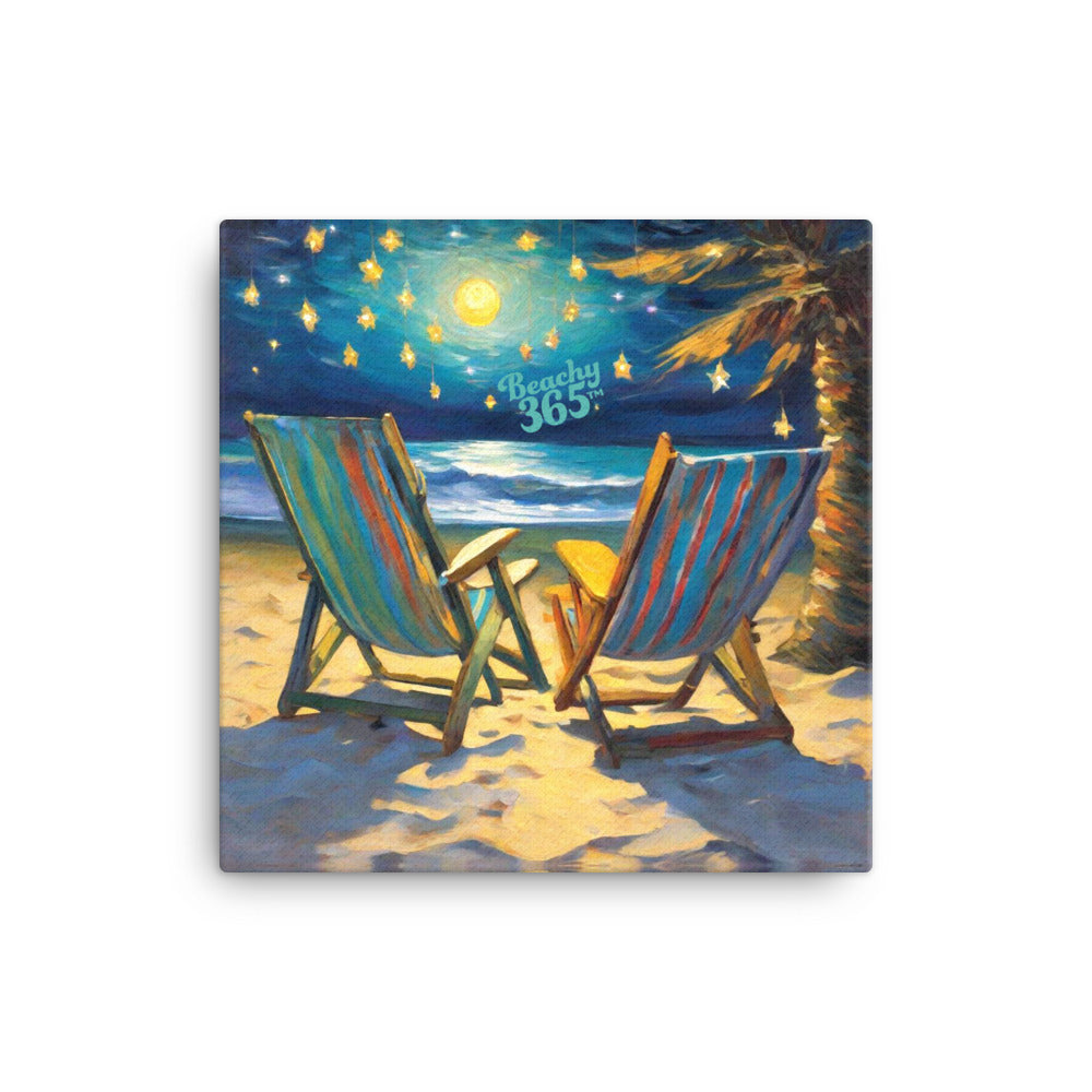 Dreamy Starlight Beach Canvas Wall Art