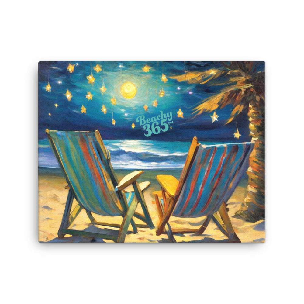 Dreamy Starlight Beach Canvas Wall Art
