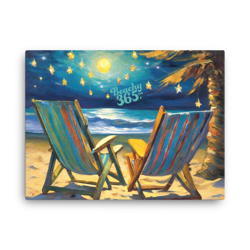 Dreamy Starlight Beach Canvas Wall Art