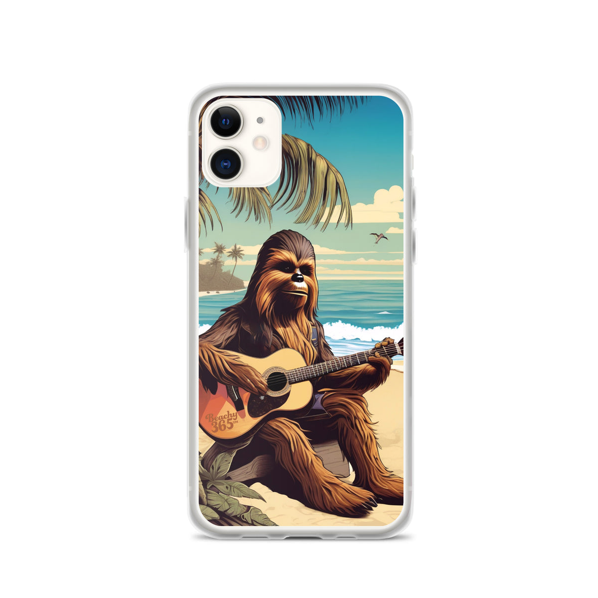 Bigfoot Playing Guitar on the Beach iPhone Case