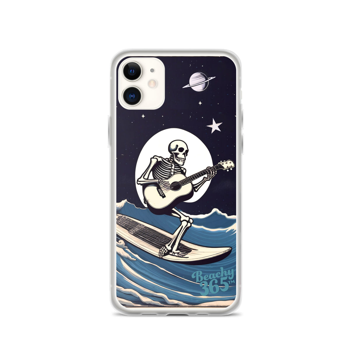 Skeleton Playing Guitar Surfing iPhone Case