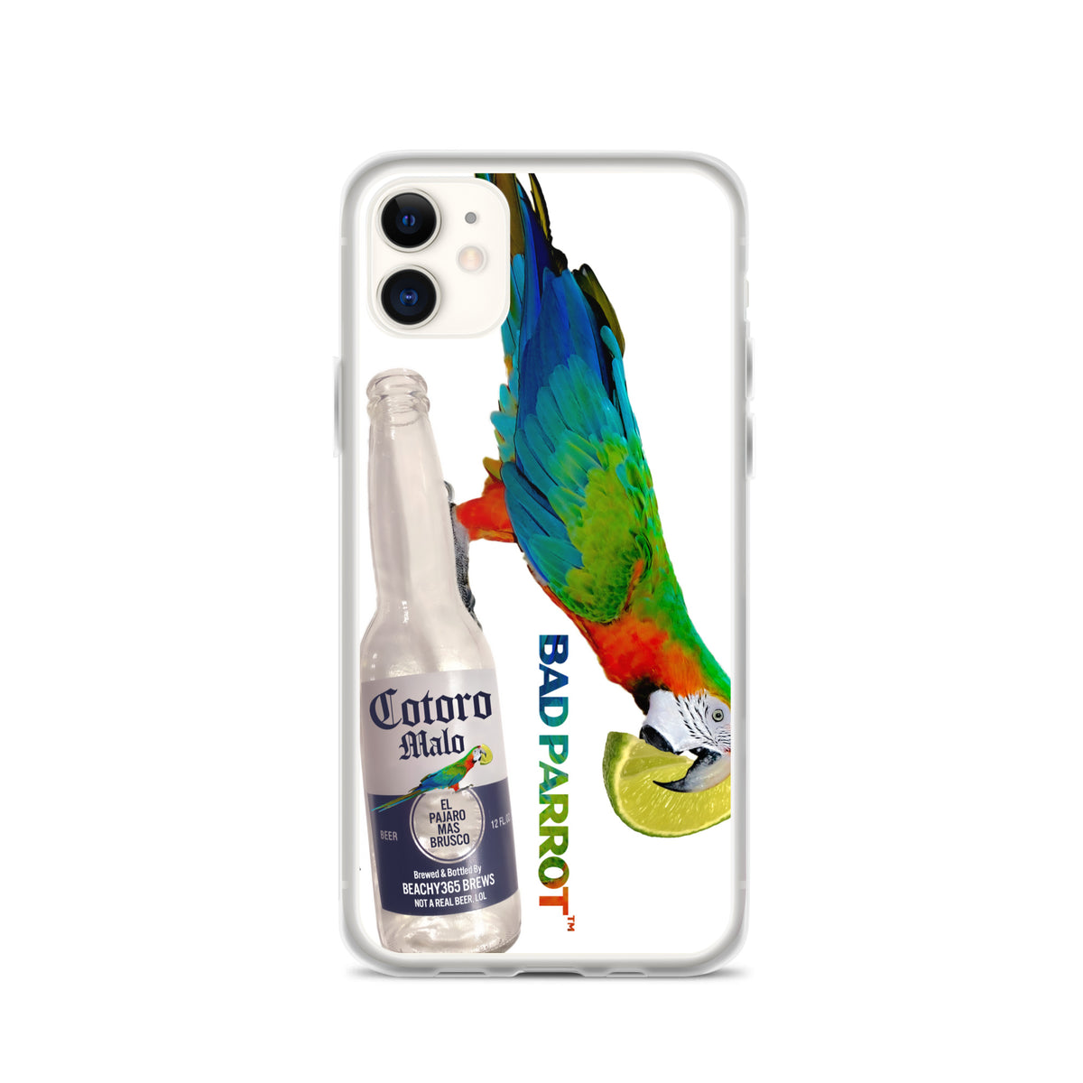 Bad Parrot with Beer and Lime Extreme-Close-Up iPhone Case
