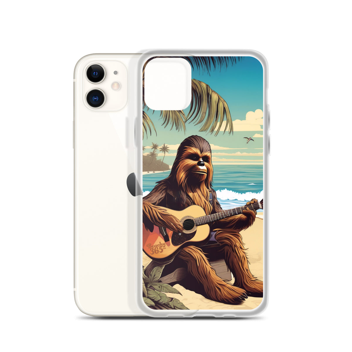 Bigfoot Playing Guitar on the Beach iPhone Case