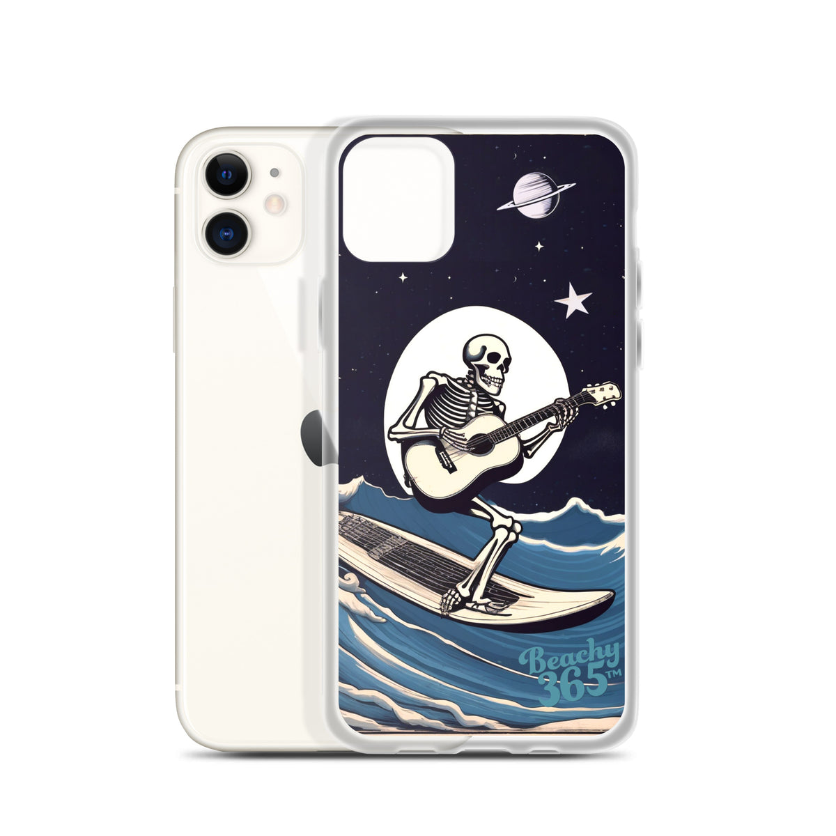 Skeleton Playing Guitar Surfing iPhone Case