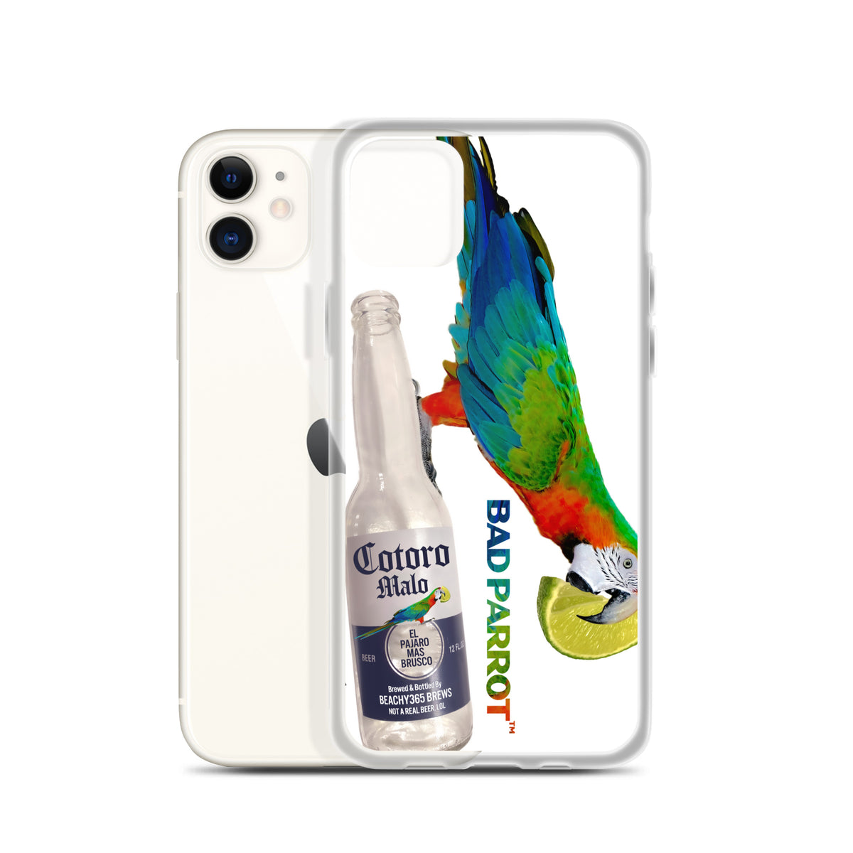 Bad Parrot with Beer and Lime Extreme-Close-Up iPhone Case