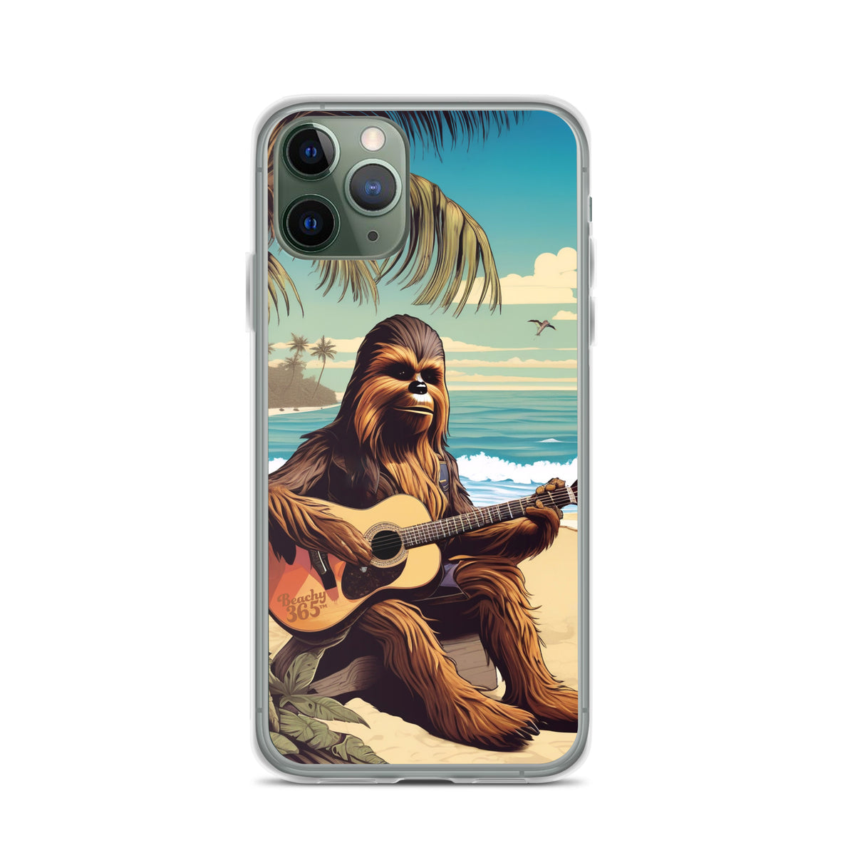Bigfoot Playing Guitar on the Beach iPhone Case