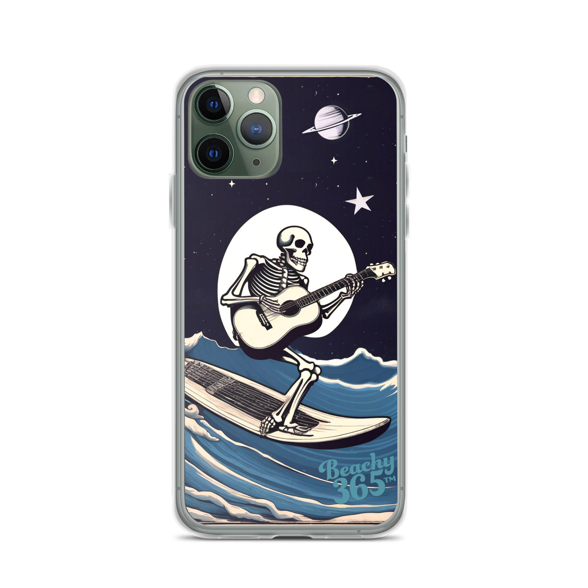 Skeleton Playing Guitar Surfing iPhone Case