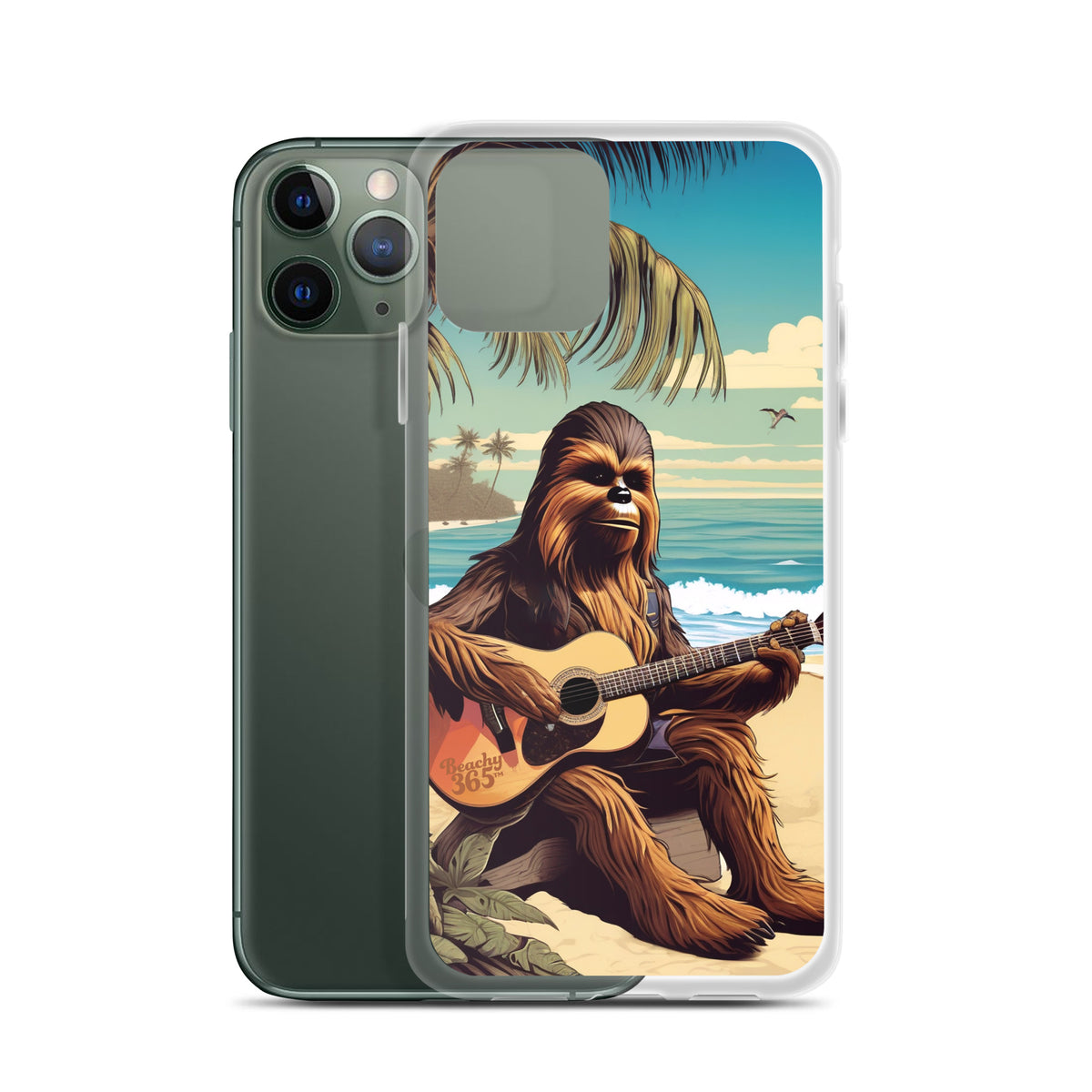 Bigfoot Playing Guitar on the Beach iPhone Case