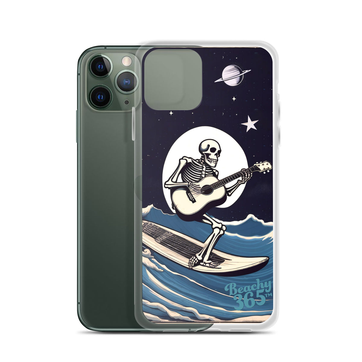 Skeleton Playing Guitar Surfing iPhone Case