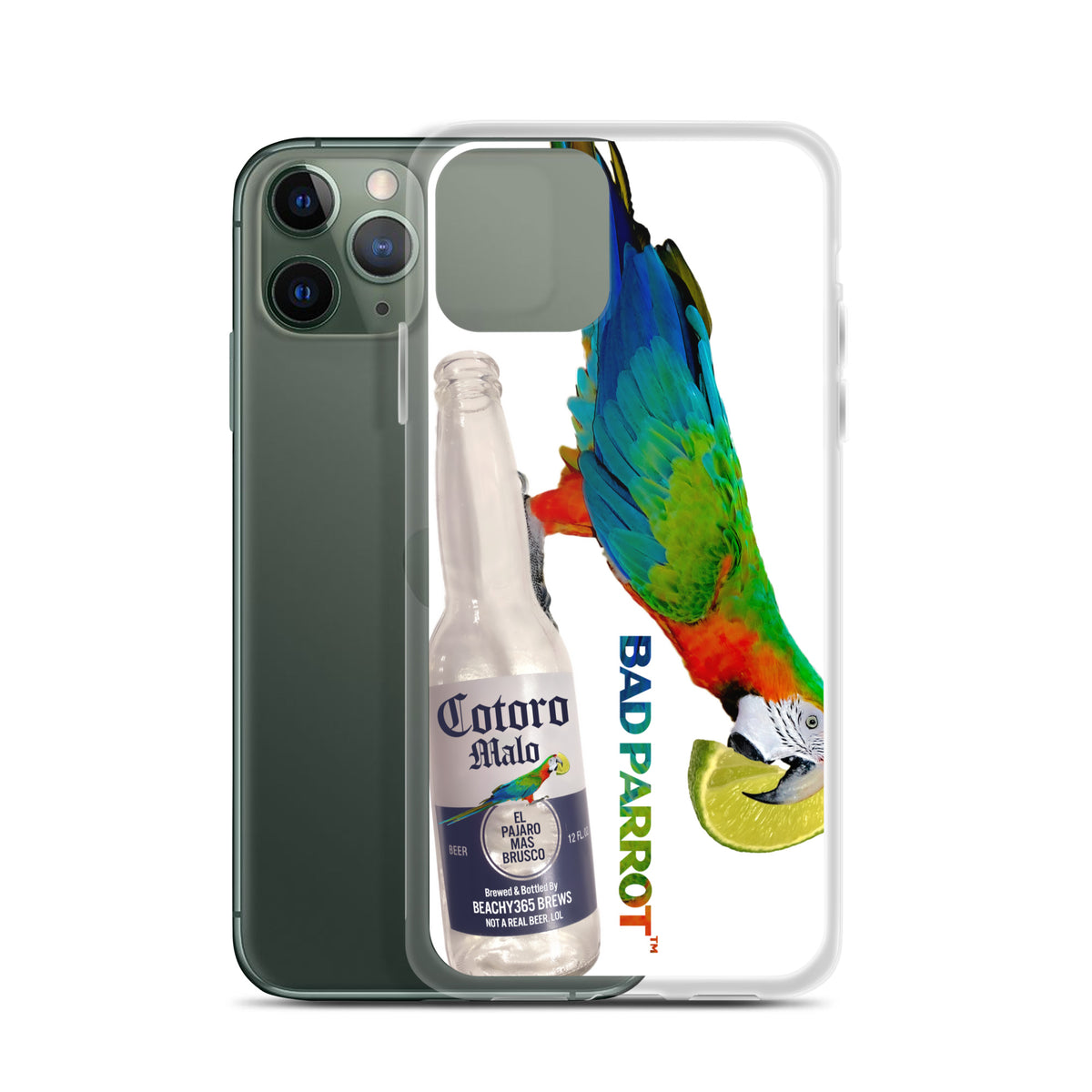 Bad Parrot with Beer and Lime Extreme-Close-Up iPhone Case