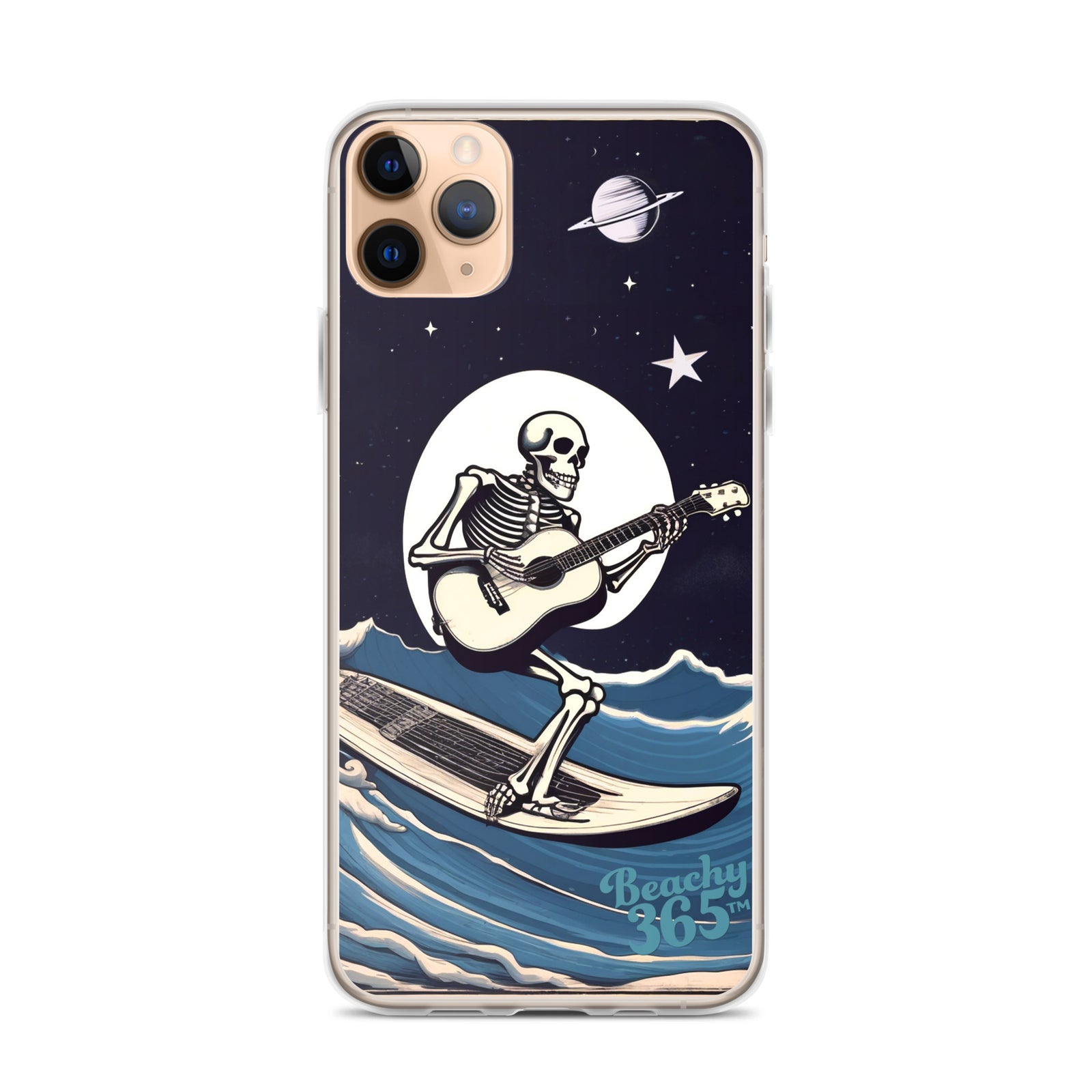 Skeleton Playing Guitar Surfing iPhone Case