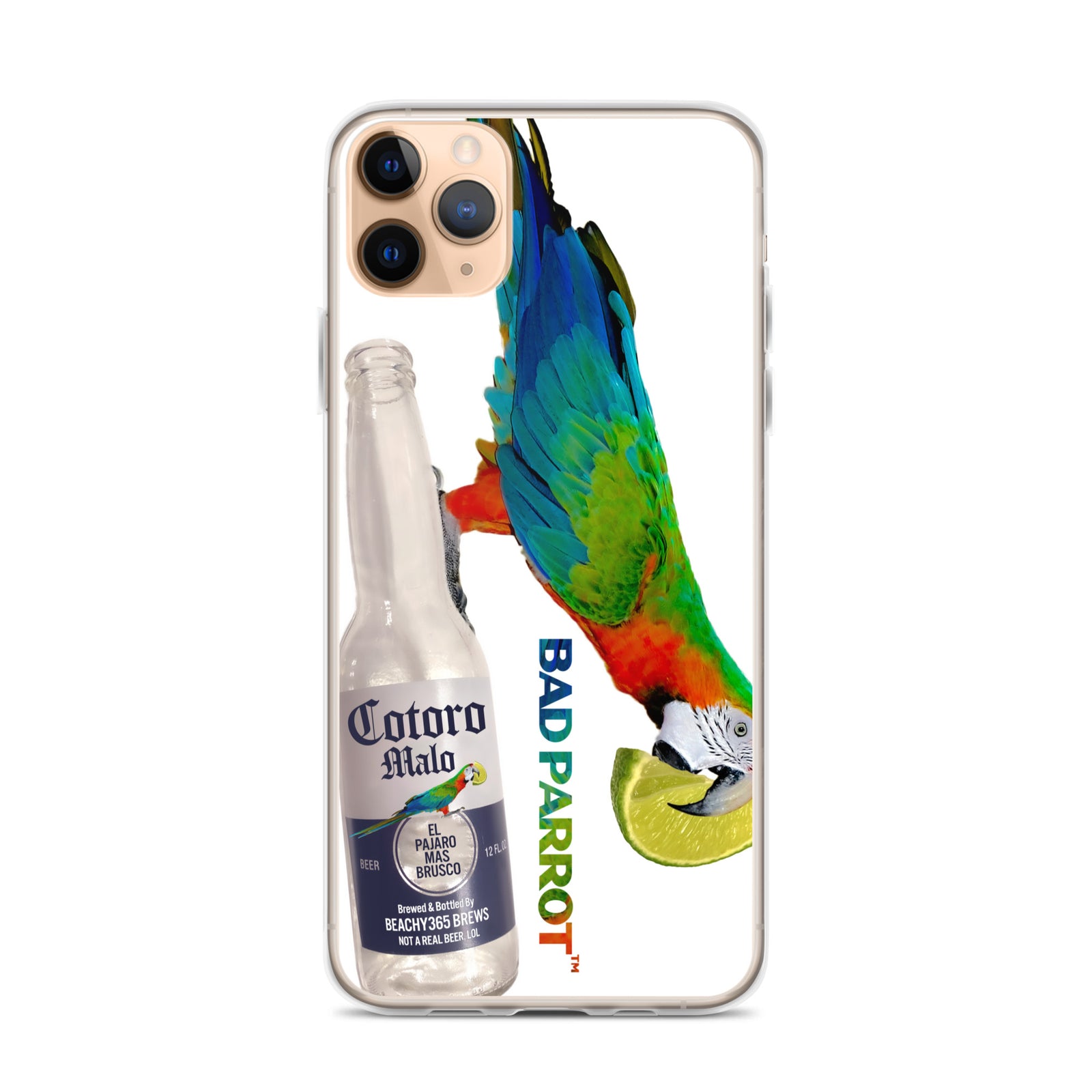 Bad Parrot with Beer and Lime Extreme-Close-Up iPhone Case