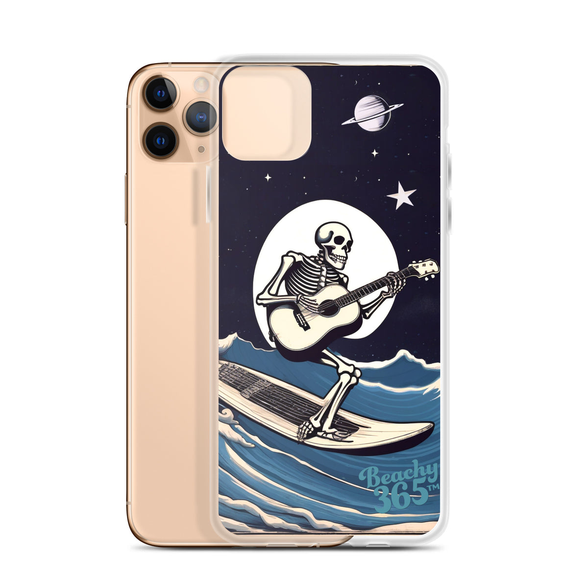 Skeleton Playing Guitar Surfing iPhone Case