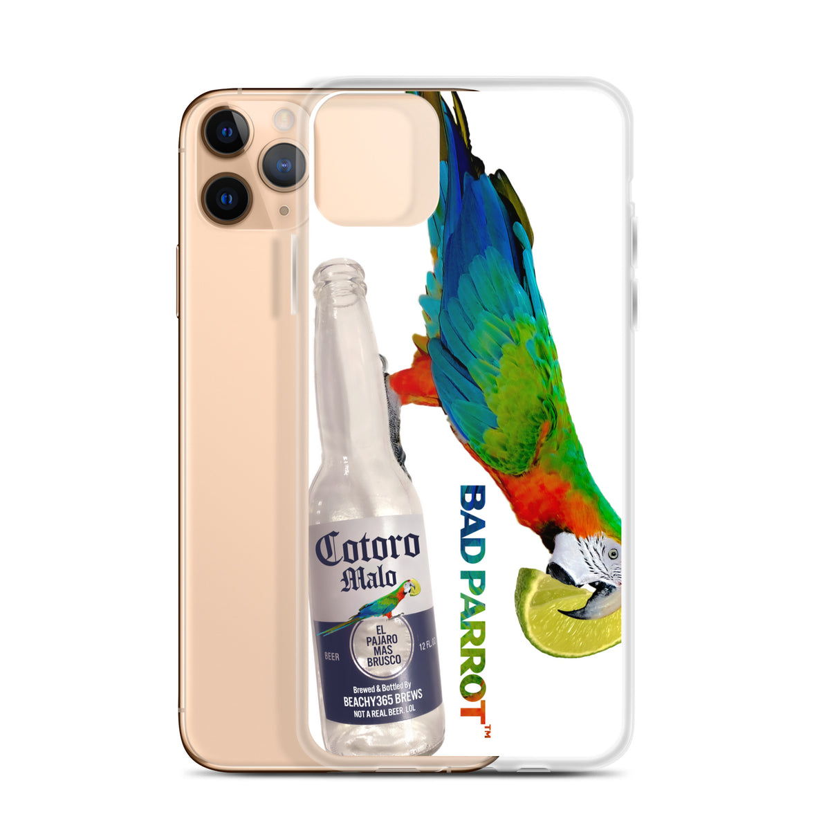 Bad Parrot with Beer and Lime Extreme-Close-Up iPhone Case