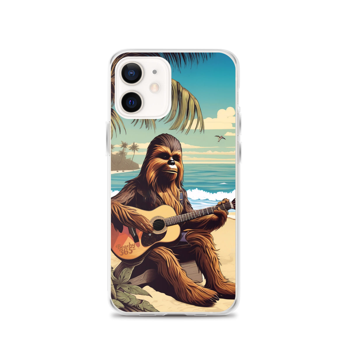 Bigfoot Playing Guitar on the Beach iPhone Case