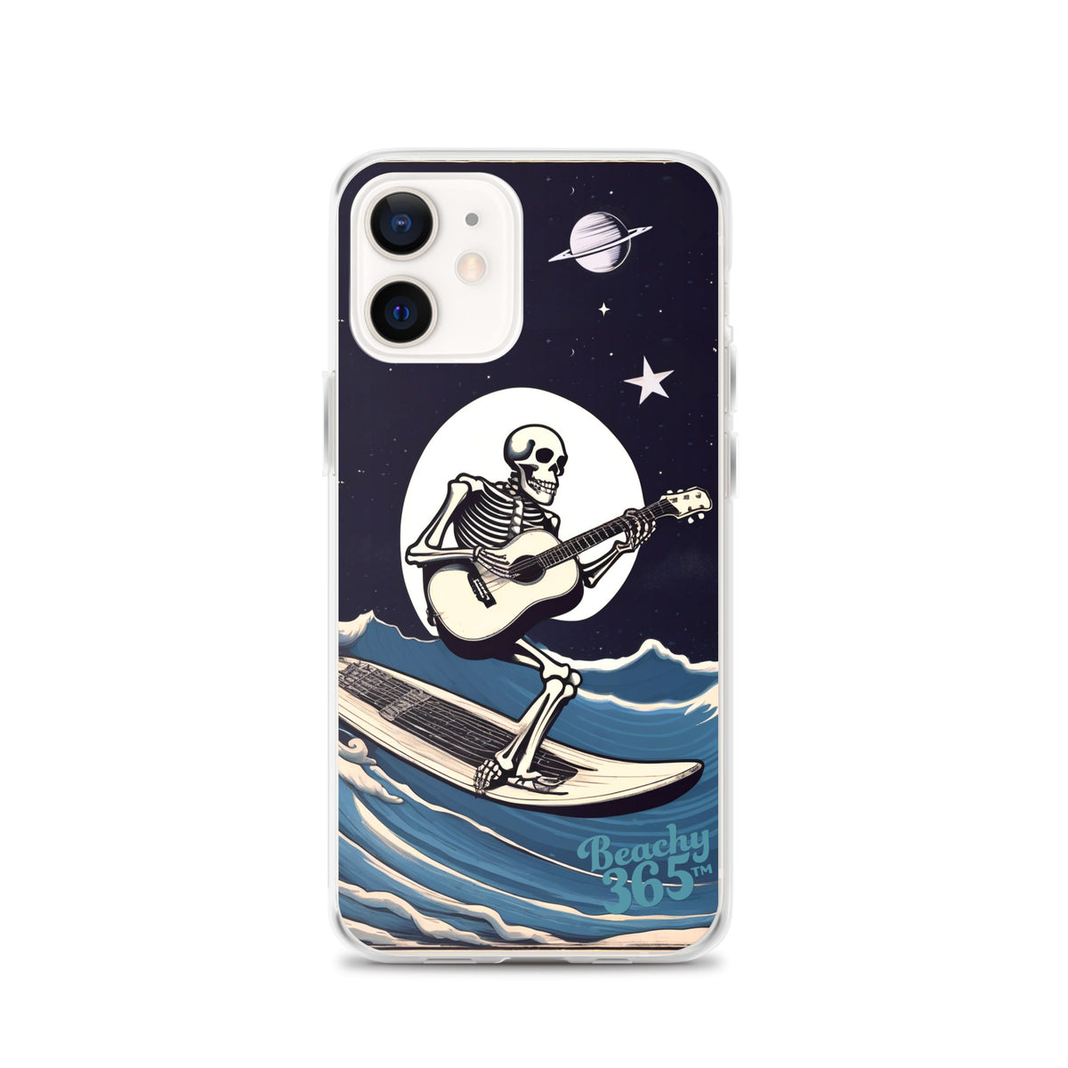 Skeleton Playing Guitar Surfing iPhone Case