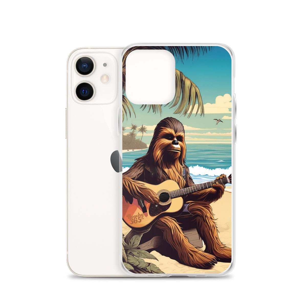 Bigfoot Playing Guitar on the Beach iPhone Case