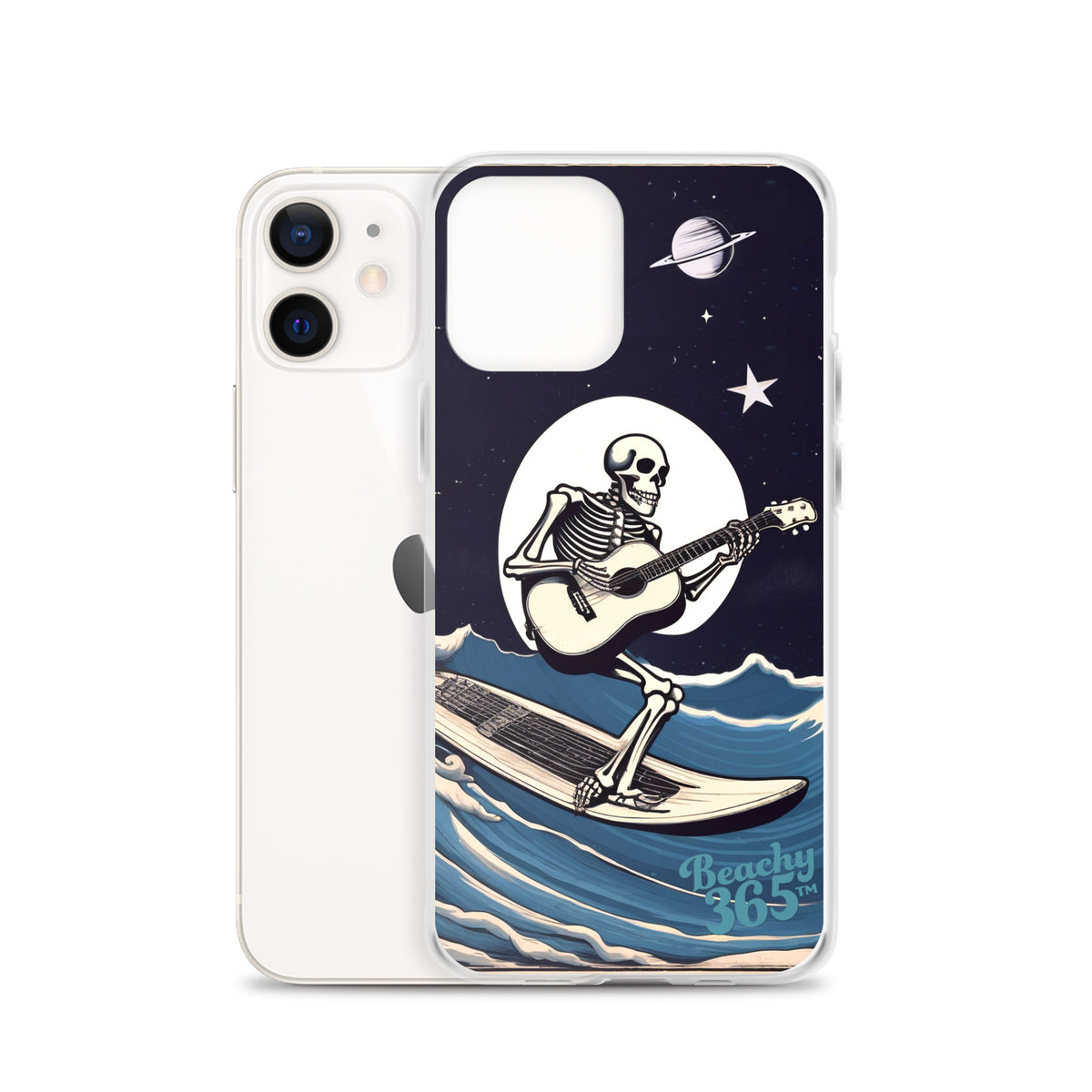 Skeleton Playing Guitar Surfing iPhone Case