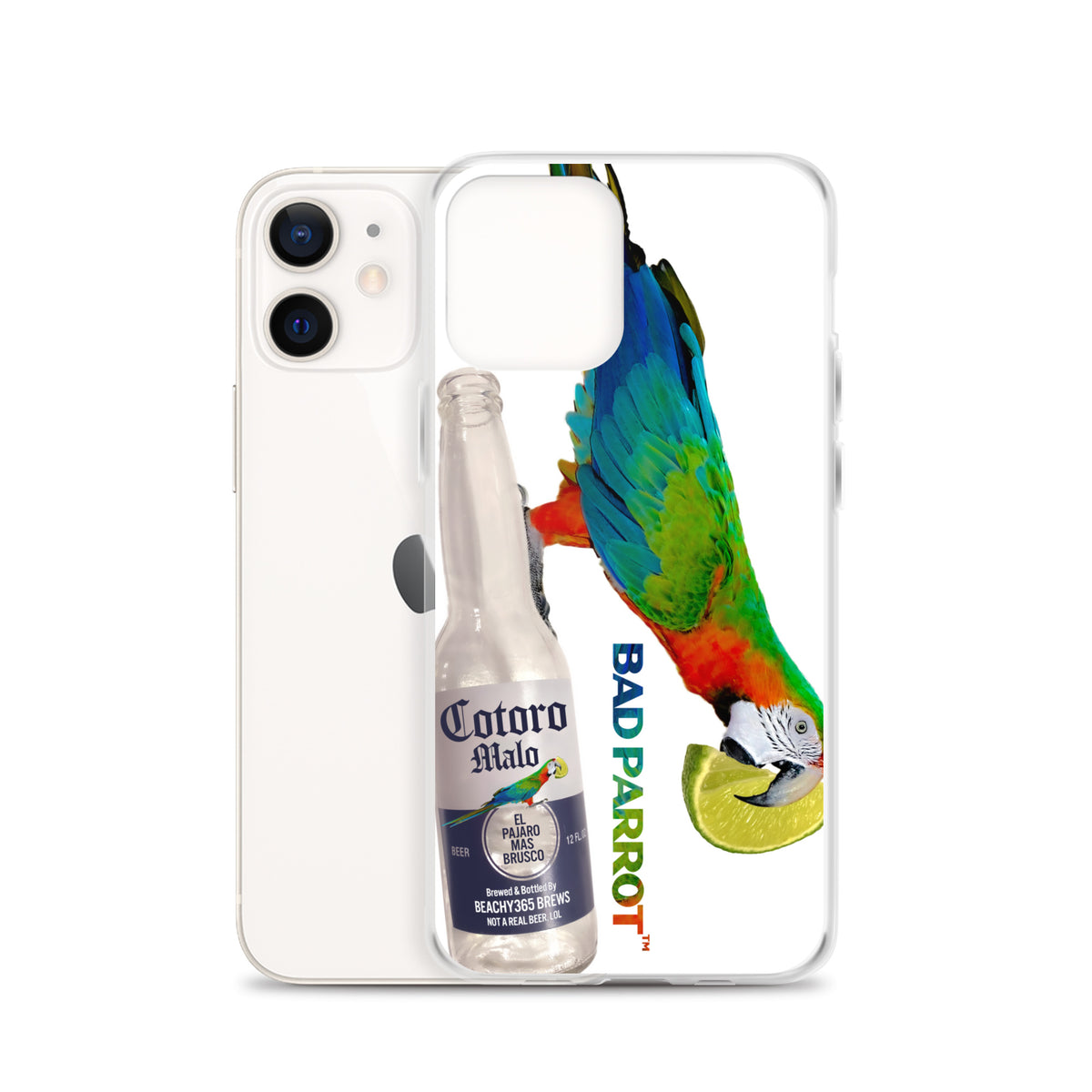 Bad Parrot with Beer and Lime Extreme-Close-Up iPhone Case