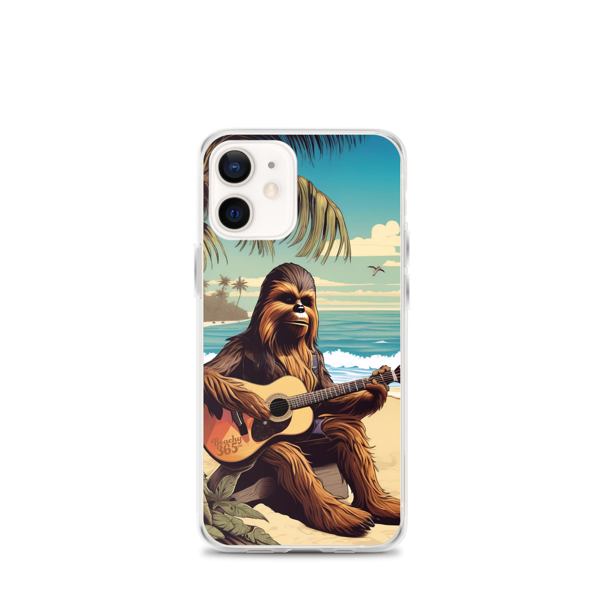 Bigfoot Playing Guitar on the Beach iPhone Case