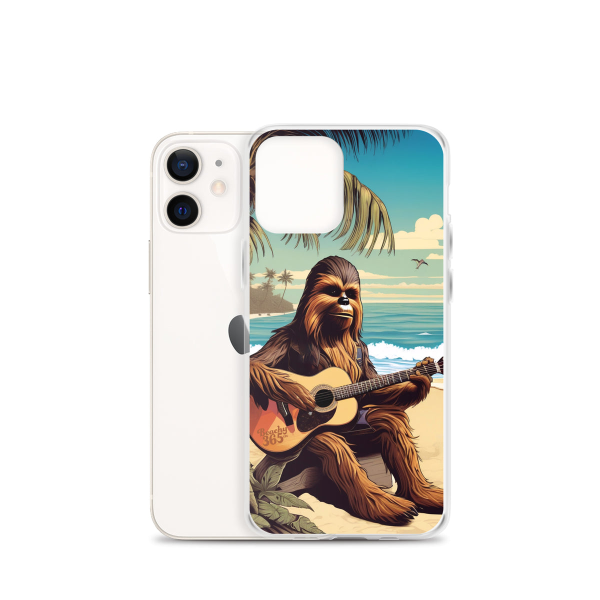 Bigfoot Playing Guitar on the Beach iPhone Case