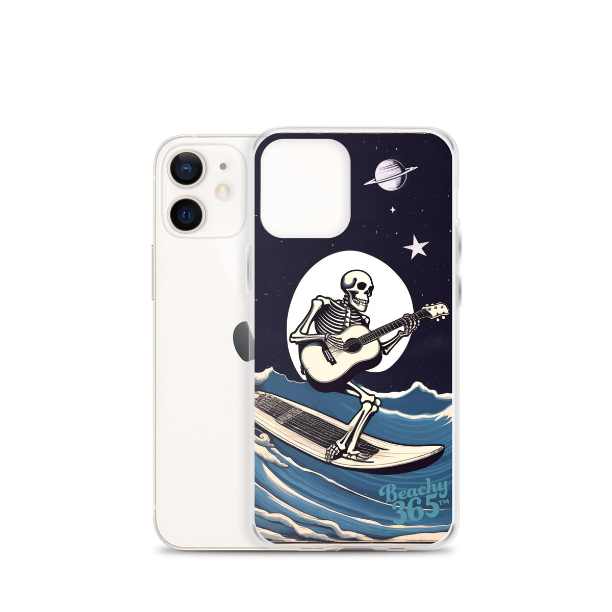 Skeleton Playing Guitar Surfing iPhone Case